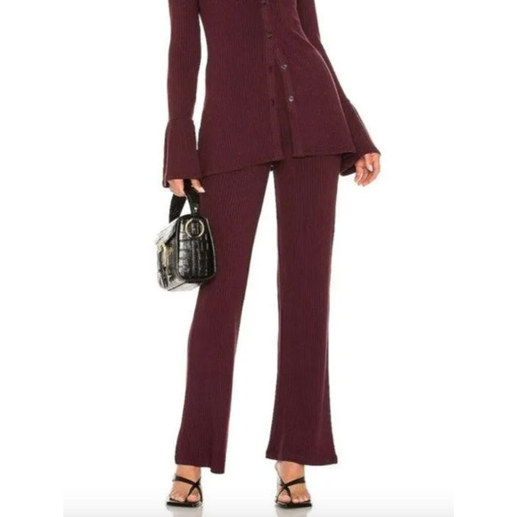 N:Philanthropy Revolve Reign Ribbed Pull On High Rise Pants Space Cherry XS - Picture 1 of 9